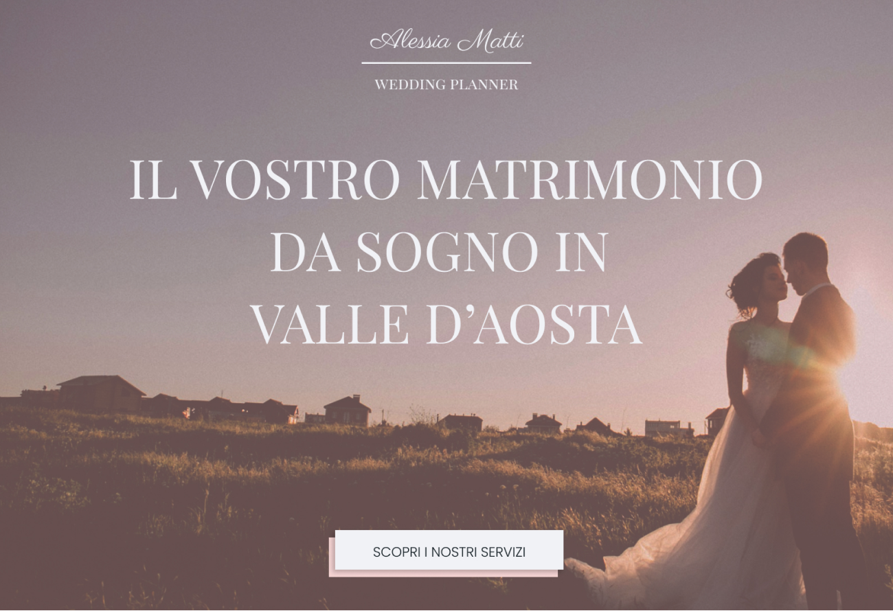 Sito Web Alessia Matti Wedding Planner Valle d'Aosta